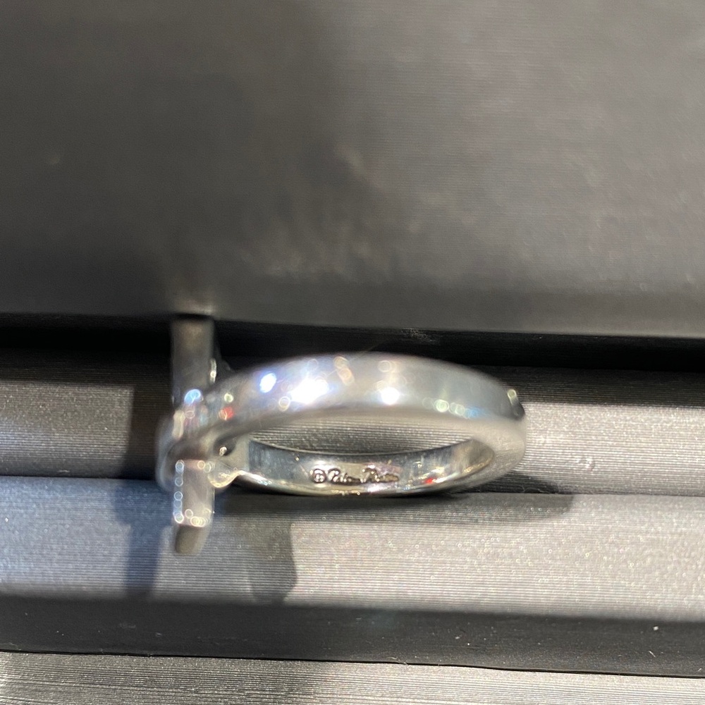Tiffany & Co. Silver 925 Band with heart accent-size 6 - Picture 4 of 5